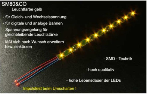 LED Waggonbeleuchtung SM80&CO Leuchtfarbe gelb